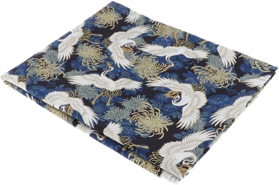 Japanese Fabric by The Yard, Printed Flower Pattern with Traditional Design, Cotton Fabric Decorative Fabric for Upholstery and Home Accents, 1 Yard - Chrysanthemum Blue