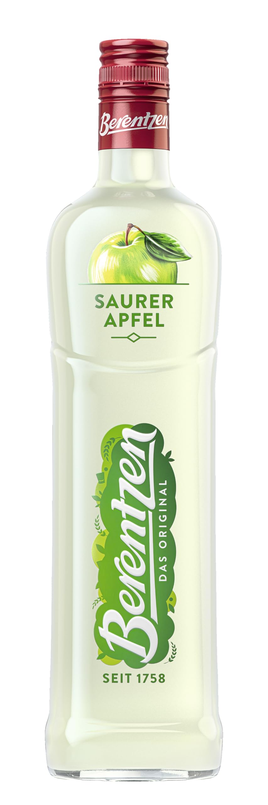 Berentzen | Saurer Apfel | Reinste Destillate, vereint mit dem Geschmack fruchtig-saurer Äpfel | Ideal als Shot oder in spritzigen Cocktails | 0,7L | 16% Vol.