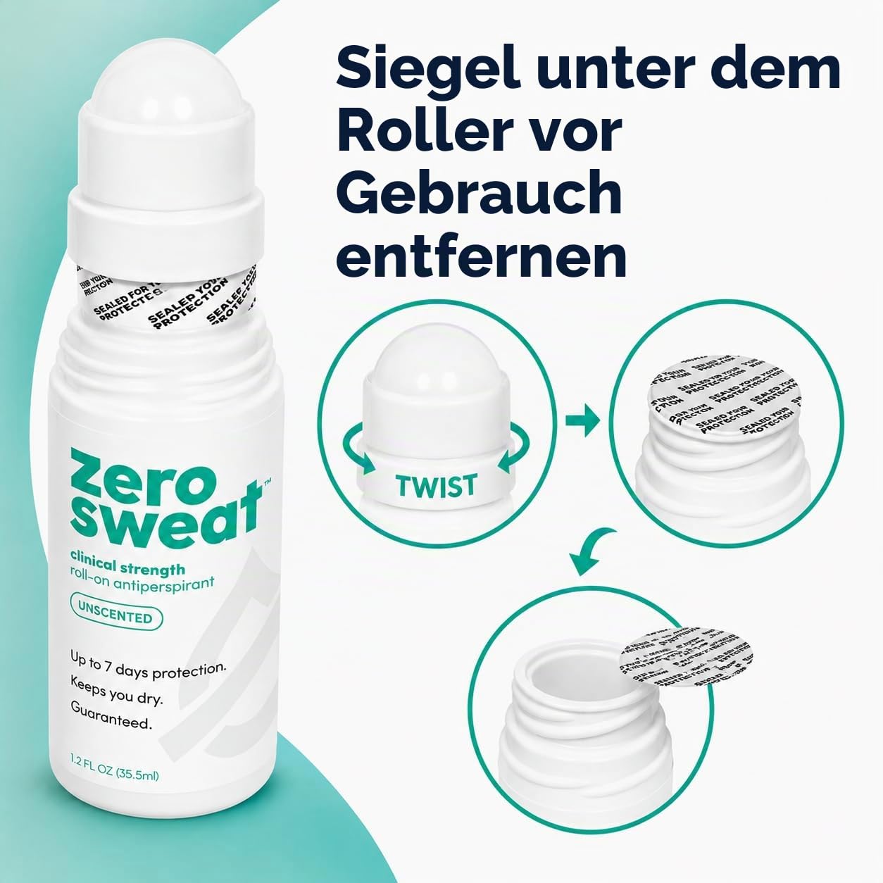 ZeroSweat - Das klinisch starke Deodorant und Antitranspirant zur Behandlung von Hyperhidrose, reduziert den Achselschweiß