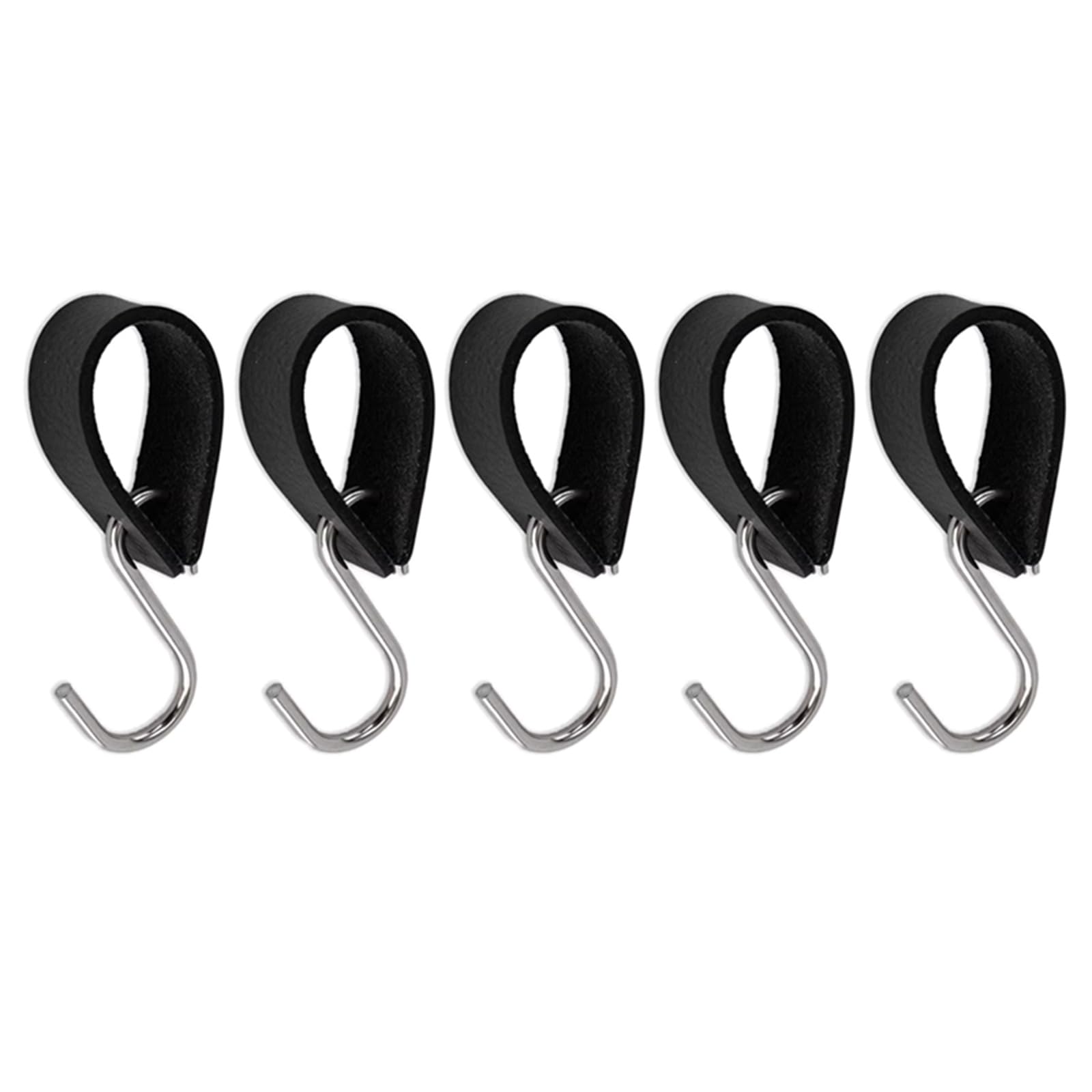 CAZSTYK 5Pcs Multifunctional PU Leather Hook Shelf Rack Camping Hanger S Shape Hanging Hook Home Storage Organizers Enduring Dangling Strap Holder Storage