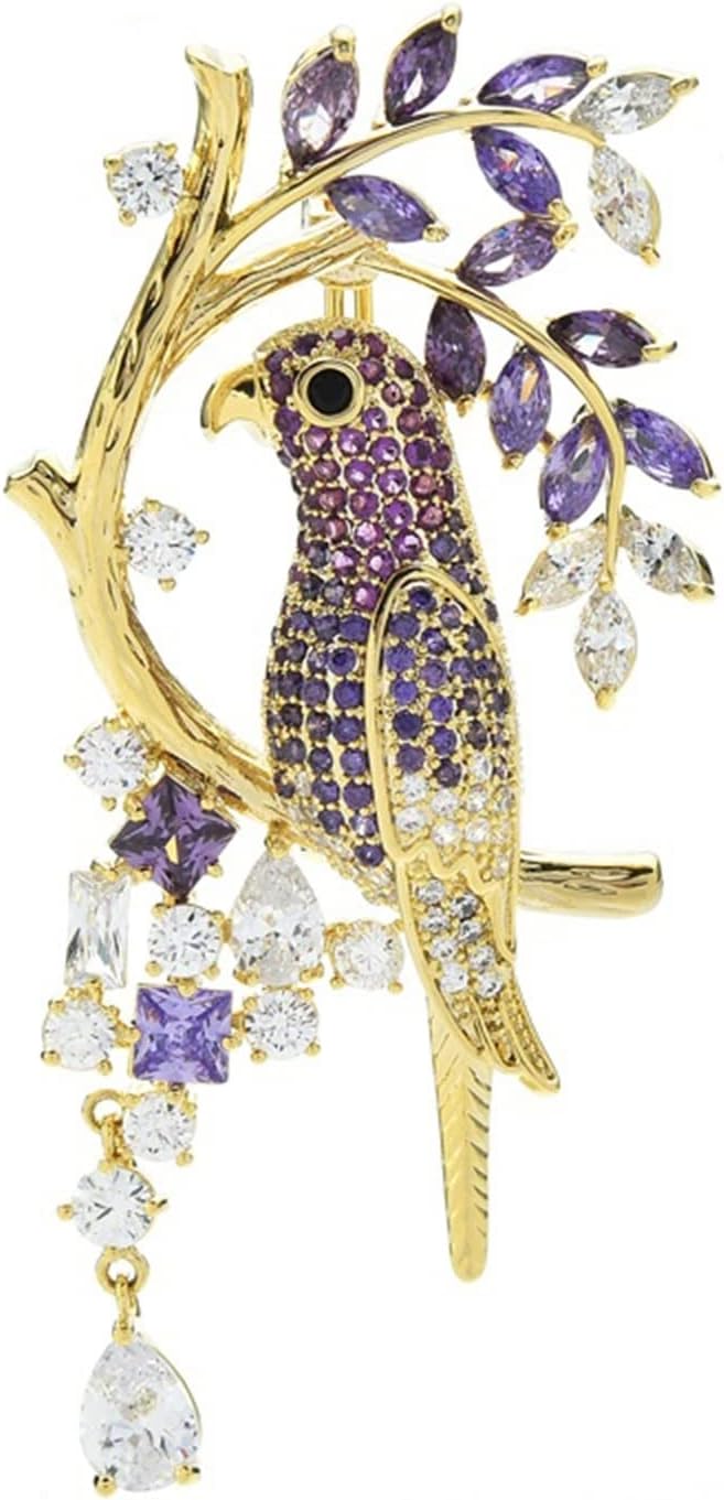 Women Brooch Pin Ladies Fashion Accessories Ladies Elegant Three-color Beauty Flower And Bird Brooch Classic Party Brooch Bird Shaped Brooch Exquisite Broches