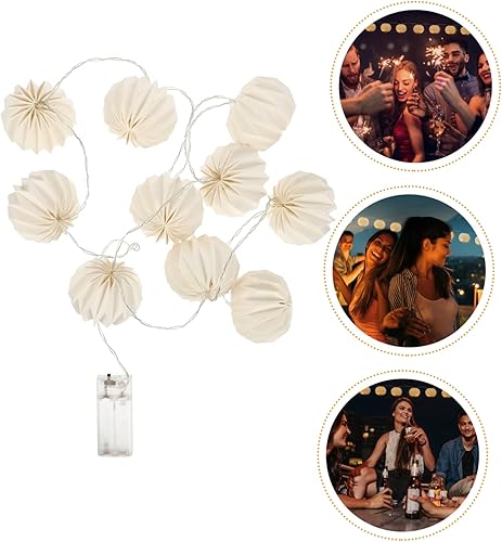 Miniatura 2 de Cuerdas de calabaza de papel, decoraciones de Navidad, decoraciones de otoño para el hogar, mini cadena de luces de papel, linterna de papel, luz de