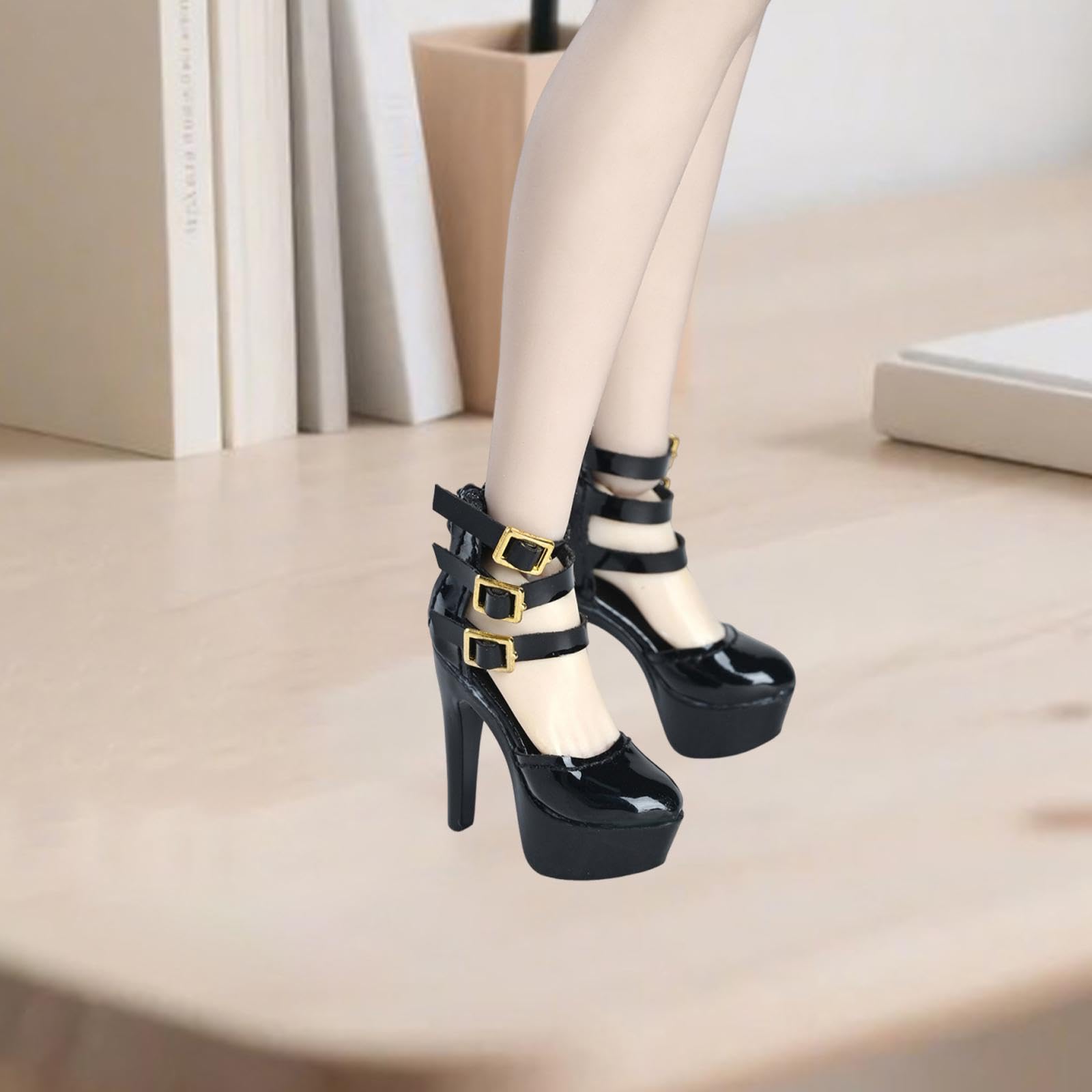 Sharplace Chaussures à Talons Hauts 1/6, Chaussures de poupée, épaisses, Mini-Robes, Sandales pour poupée articulée de 30 cm, Accessoires de déguisement
