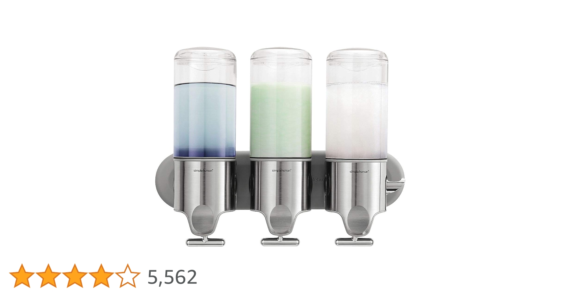 Amazon｜simplehuman ウォールマウントポンプ 444ml×3 トリプル