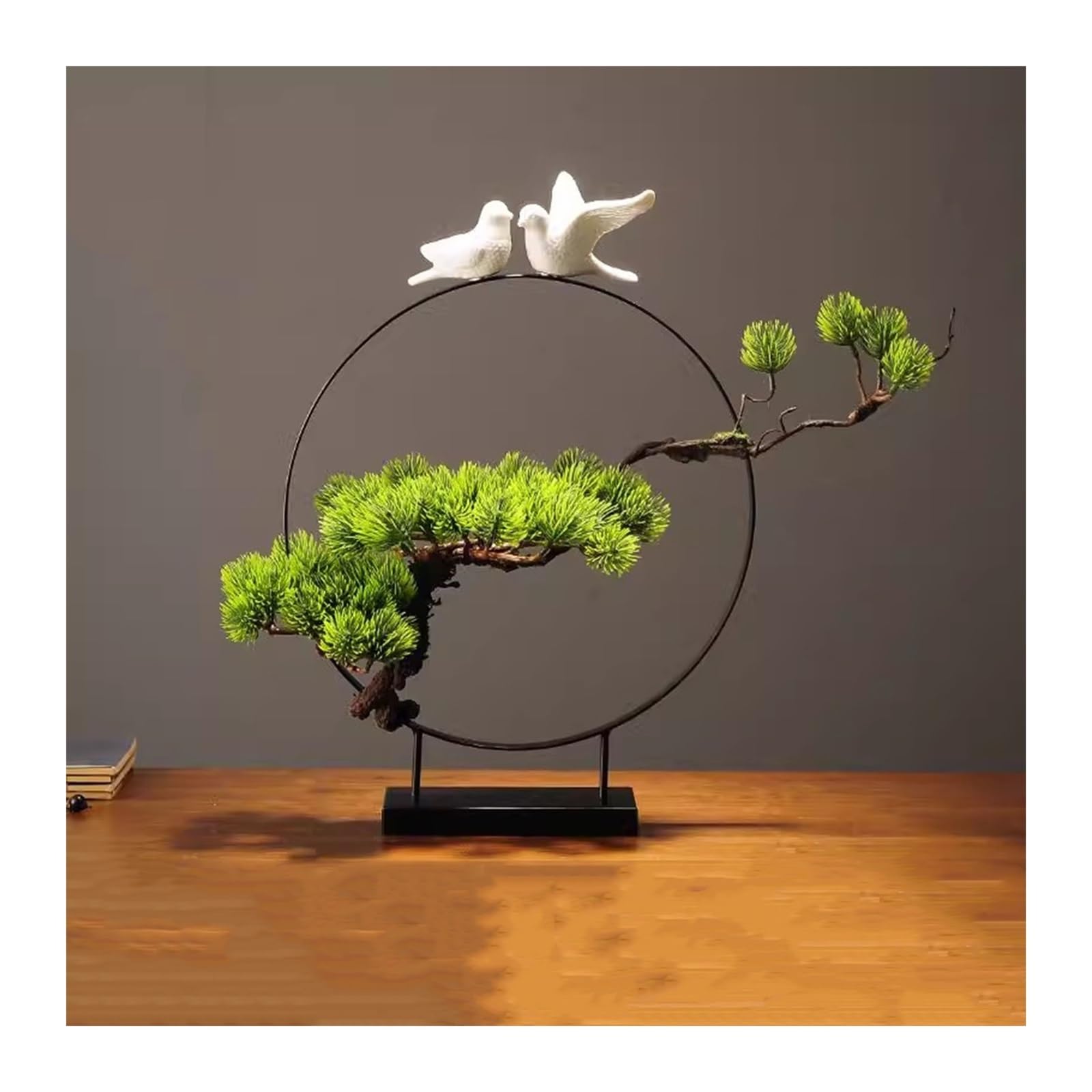 HCZKIUJY Artificial Bonsai Tree Artificial Bonsai Simulation Welcome Pine Tree Bonsai Decoration Zen Living Room Decoration Gateway Cabinet Office Fake Plant Decoration