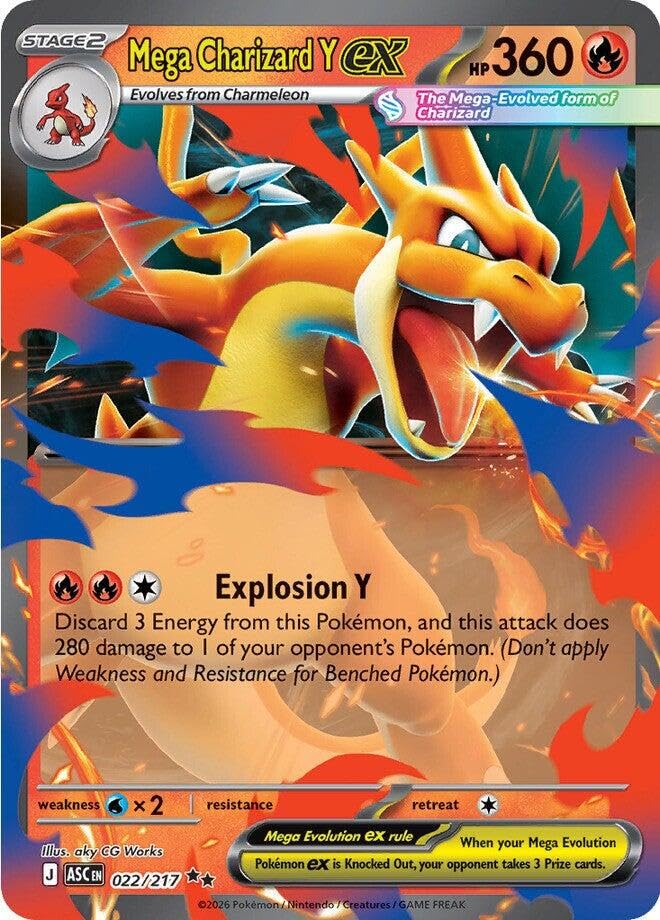 Pokemon - Mega Charizard 022/217 - Ascended Heroes - Illustration Rare - Foil - Single Card