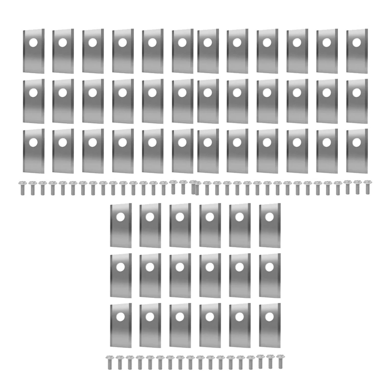 Set di lame da taglio for tosaerba 18-90X Lama da taglio for tosaerba in acciaio inossidabile Lama for tosaerba a foro singolo compatibile con tosaerba Worx Landroid(Silver 54pcs)