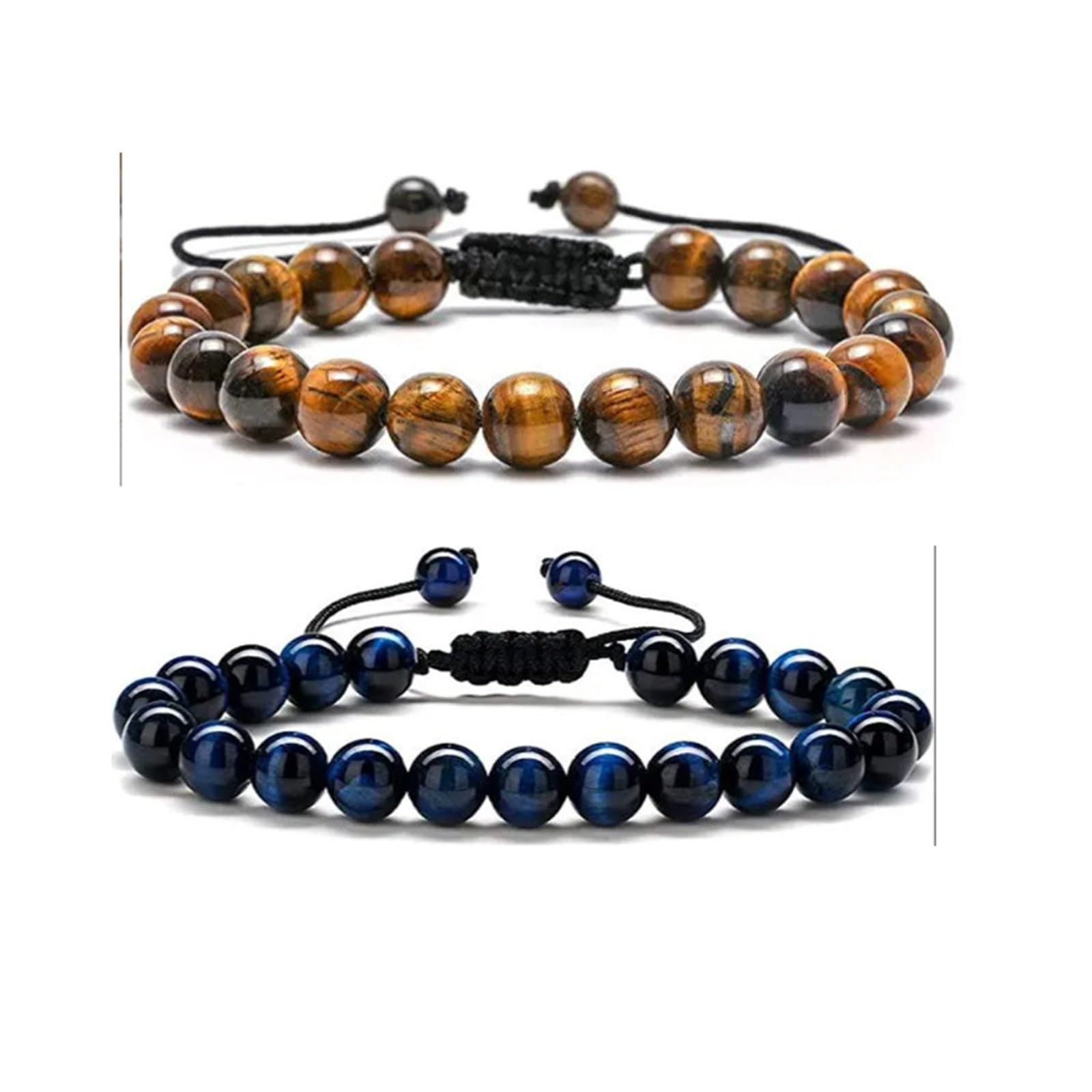 YCTTKDD Pulsera de energía de 7 Chakras - Lapislázuli Tejida a Mano y Cuentas de Ojo de Tigre, Cristales