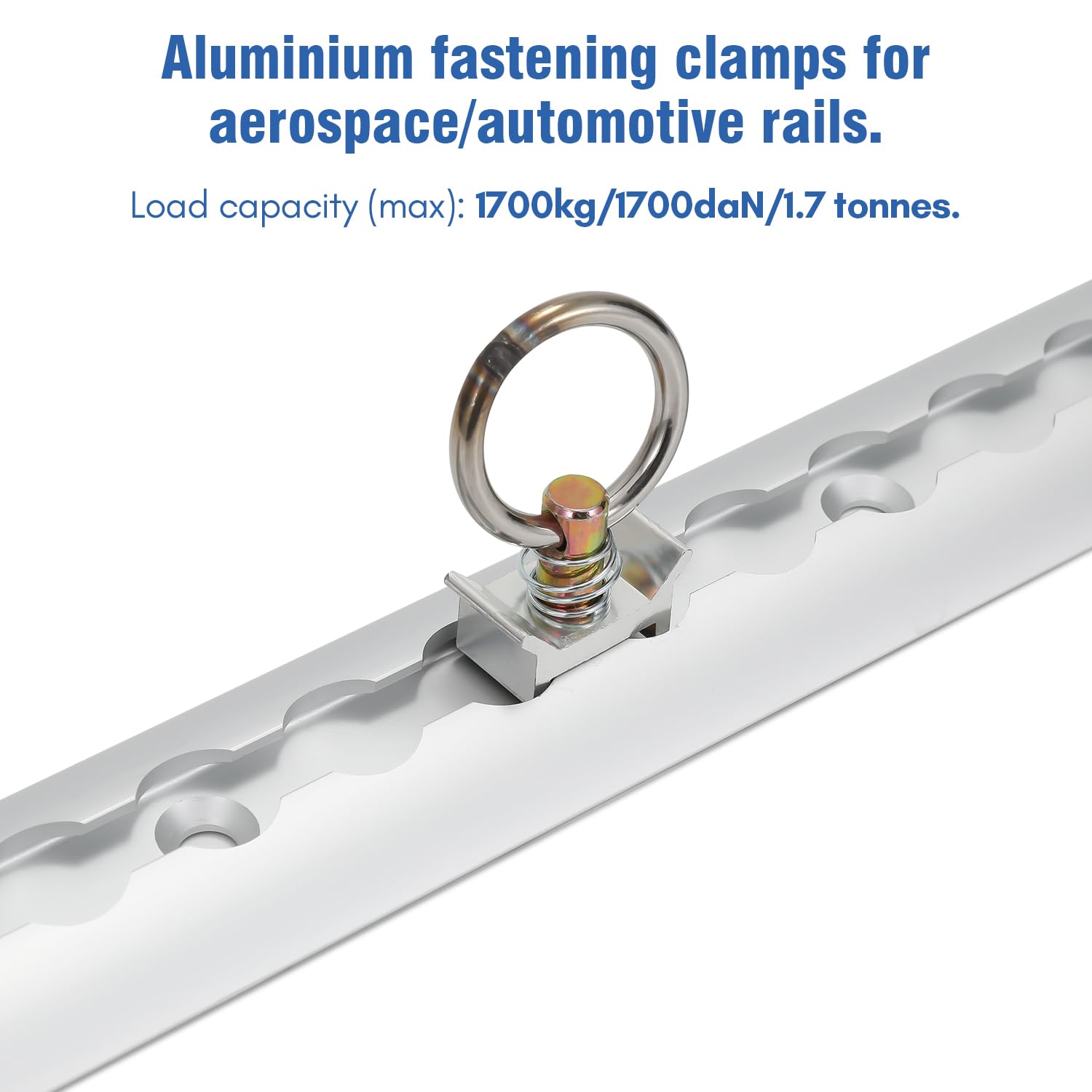 Juego de rieles de aluminio para aerolíneas, 4 x 1 m, forma semicircular de aluminio con agujeros, con 10 rieles de aerolínea, anillo de montaje, 8 tapas para riel de aerolínea, para