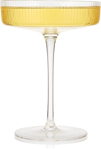 Miniatura 9 de Copas vintage Art Deco Coupé, Martini, champán y cóctel de 7 onzas, juego de 2 unidades, cristalería de cóctel Sidecar para champán, cristalería