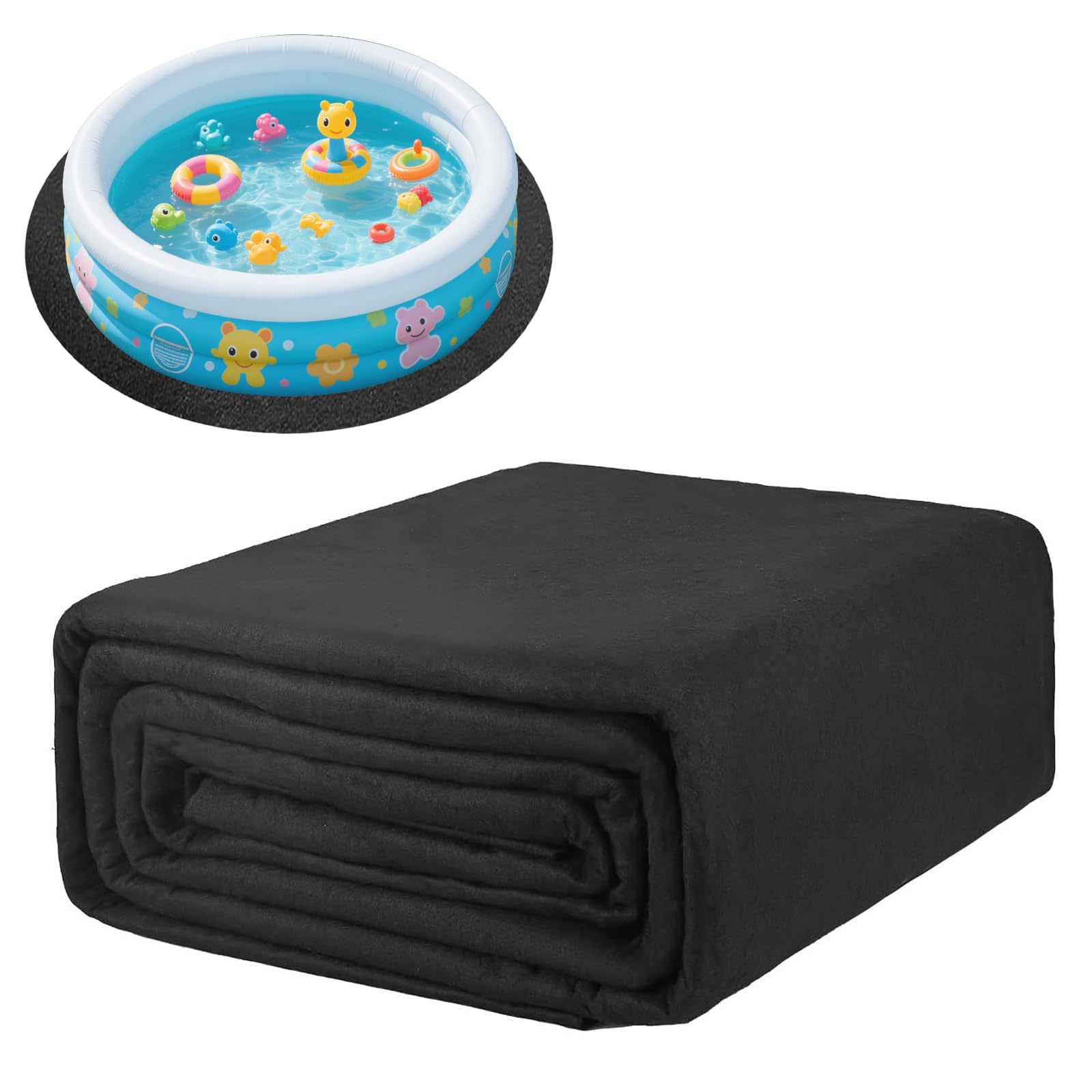 Revestimiento Redonda para Piscina Suelo 5M Lona Piscinas, Protección Tapiz de Fieltro, Esterilla de Protección Térmica y Aislante, Evita Pinchazos