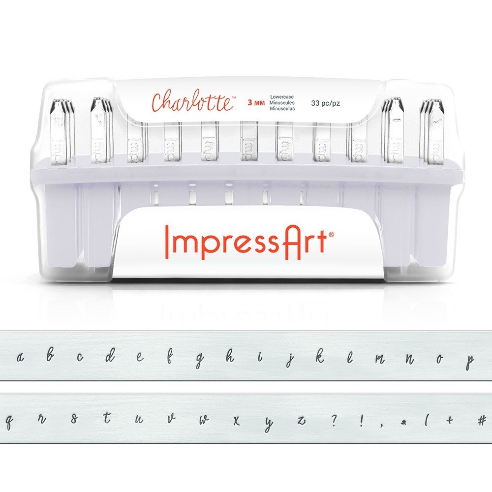 ImpressArt Charlotte - Juego de Sellos de Metal con Letras minúsculas