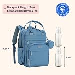 BabbleRoo Sac à dos pour couches - Baby Essentials Voyages - Sac à couches étanche multi-fonctions, Sac pour bébé Travel Essentials avec Pad à langer, Poussettes & Cas de pacification - Unisexe, bleu clair