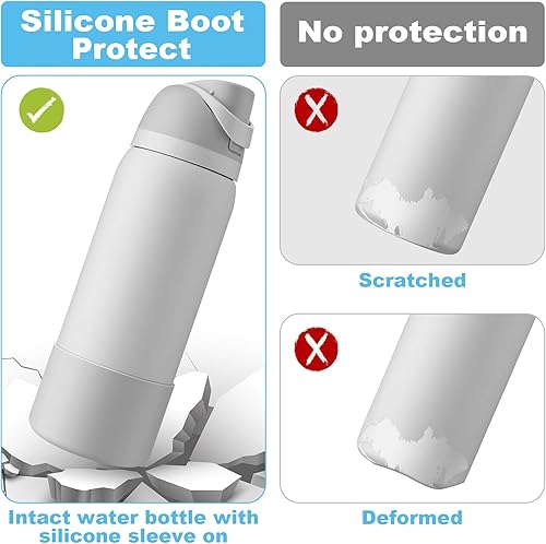 Vista 326 de 2PCS Silicone Water Bottle Boot for Owala 24oz 32oz 40oz, Anti-Slip Protective Sleeve Bottom Bumper Protector for FreeSip, Twist, and Flip Stainless