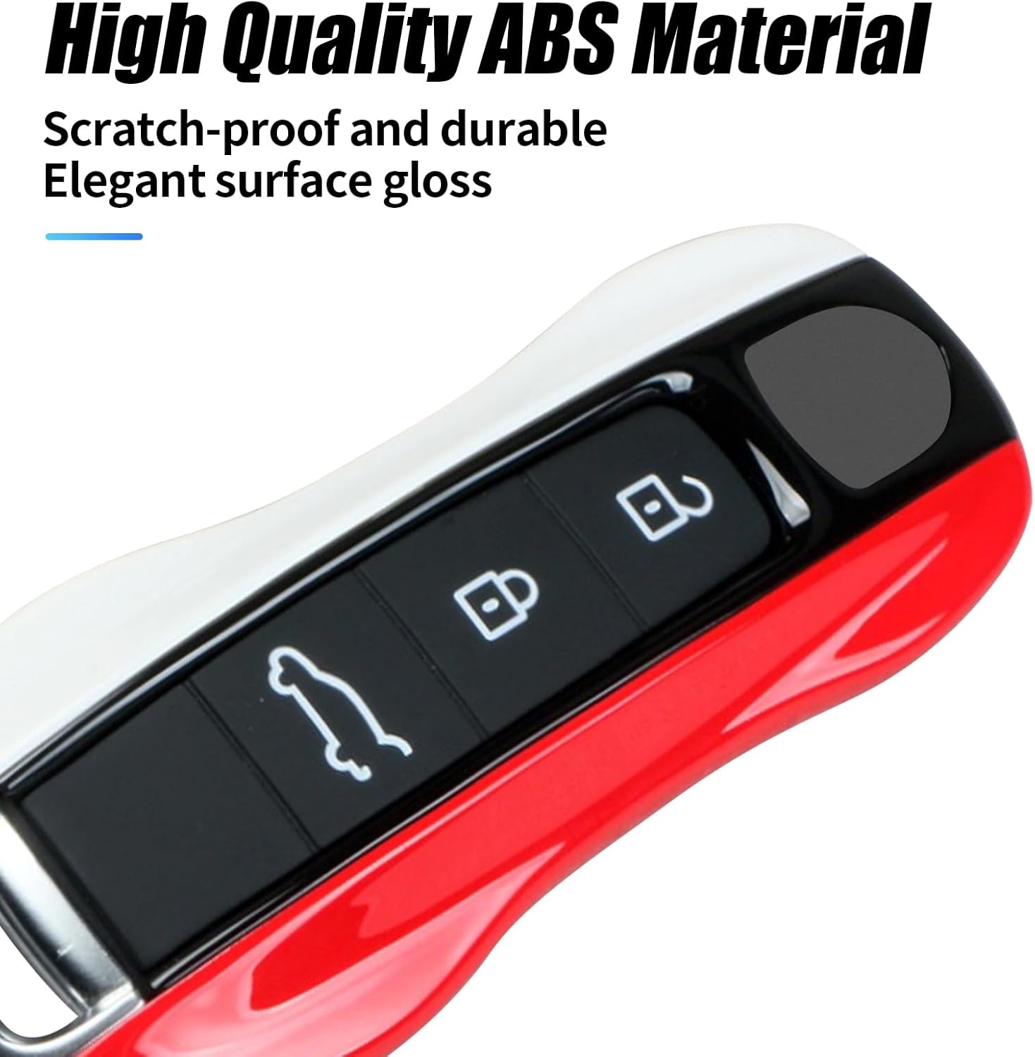 Red Black White Key Fob Cover Compatible with Porsche Cayenne 2018-2025 Panamera 2017-2024 911 2019-2023 Taycan 2019-2024 Compatible with Porsche Key Cover