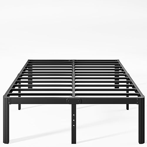 Nordicbed Marco de cama King de metal de 16 pulgadas de alto, no necesita somier, plataforma de marco de cama de tamaño King resistente, sin ruido,