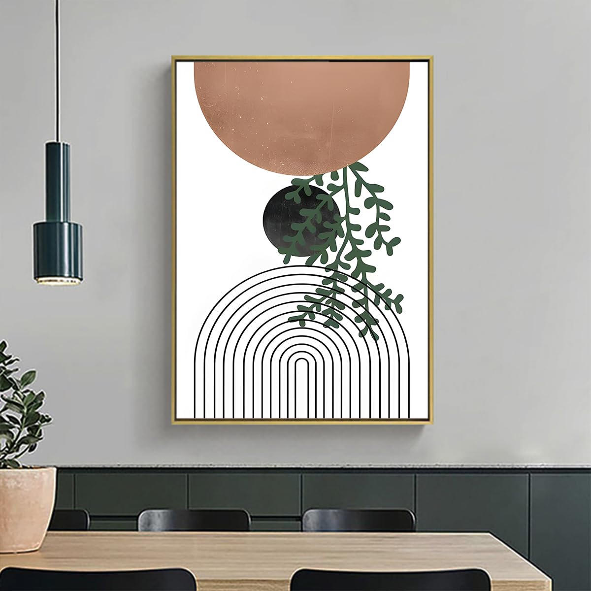 KXHHYB - Abstract Line Geometry Poster - Images modernes - Décoration murale - Style bohème - Images murales - Ligne d'art - Sans cadre - A - 50 x 70 cm x 3