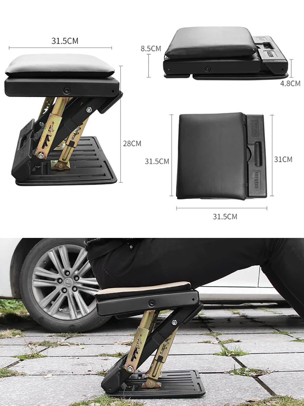 Generic Fußstütze 4-Fach höhenverstellbare Fußstütze unter dem Schreibtisch mit abnehmbarem weichem Fußstützenpolster, max. Belastung 100 kg, ergonomisches Design zur Linderung von Rücken