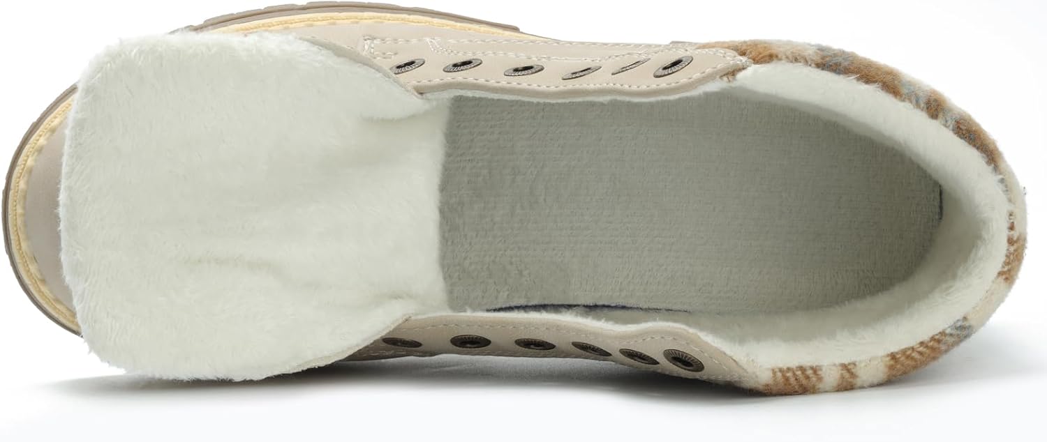 ANJOUFEMME Womens Hiking Snow Winter Boots - Outdoor Waterproof Lightweight Ankle Boots for Women Work Backpacking Boots FNW110-FNW08-BEIGE-6 - Image 6