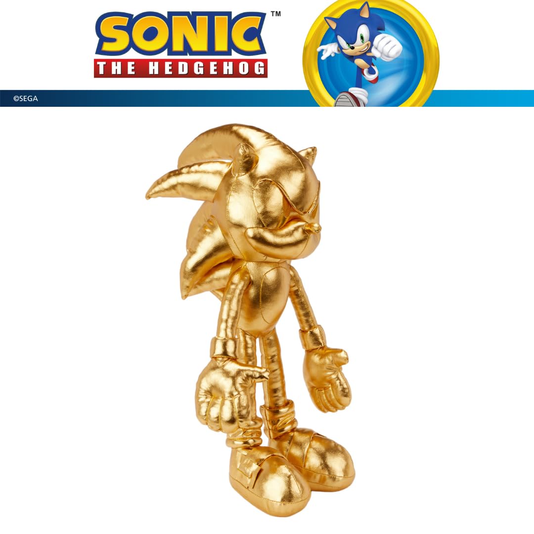 Sonic Shadow The Hedgehog Anime Kids Bedding Super Soft Plush Cuddle Pillow Buddy, One Size, (Officially Licensed Product): Sonic the Hedgehog 24k Gold