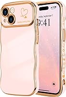 Vista 87 de LCHULLE Funda para iPhone Air para mujeres y niñas, lindo marco ondulado con forma rizada con patrón de corazón de amor, cubierta de protección