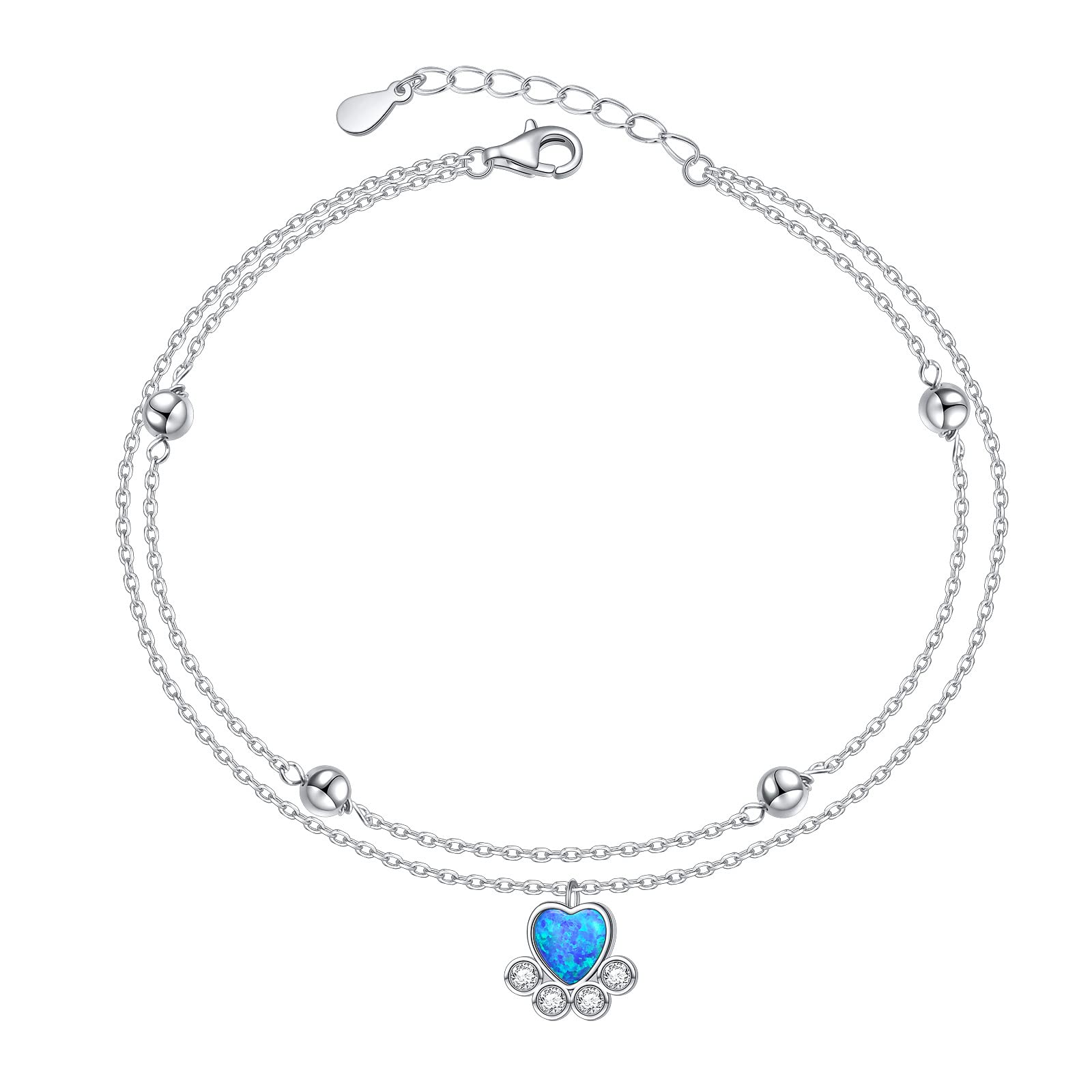 Tobillera de plata de ley S925 con diseño de tortuga marina, mal de ojo, corazón, infinito, cruz, para mujeres y niñas, pulsera de tobillo ajustable de doble capa, joyería de cadena de pie
