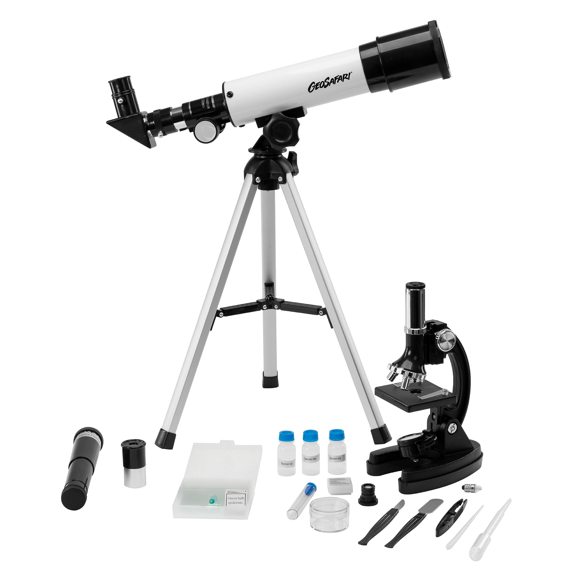 Educational Insights GeoSafari Telescope & Microscope Set - Science Kit with Refractor Telescope and Microscope for Kids, Includes Prepared Slides, Discovery Toys, Science Gifts for Kids 8-12
