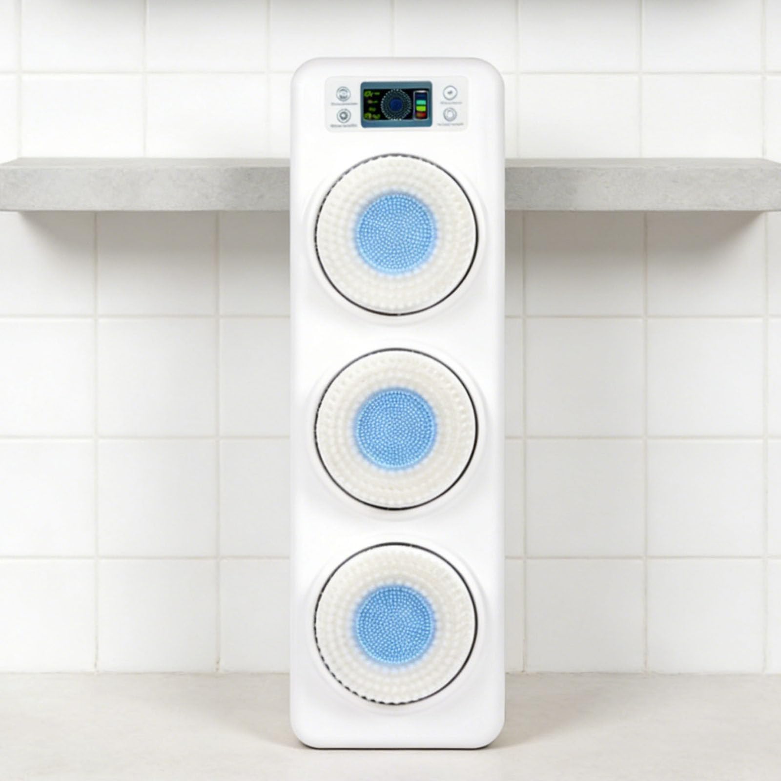 Cepillo De Espalda Recargable De Pared: Cepillo De Ducha Eléctrico con 3 Cabezales De 10 cm, 3 Velocidades Y Resistencia Al Agua IPX5 para Una Limpieza Profunda Y Un Masaje Manos Libres