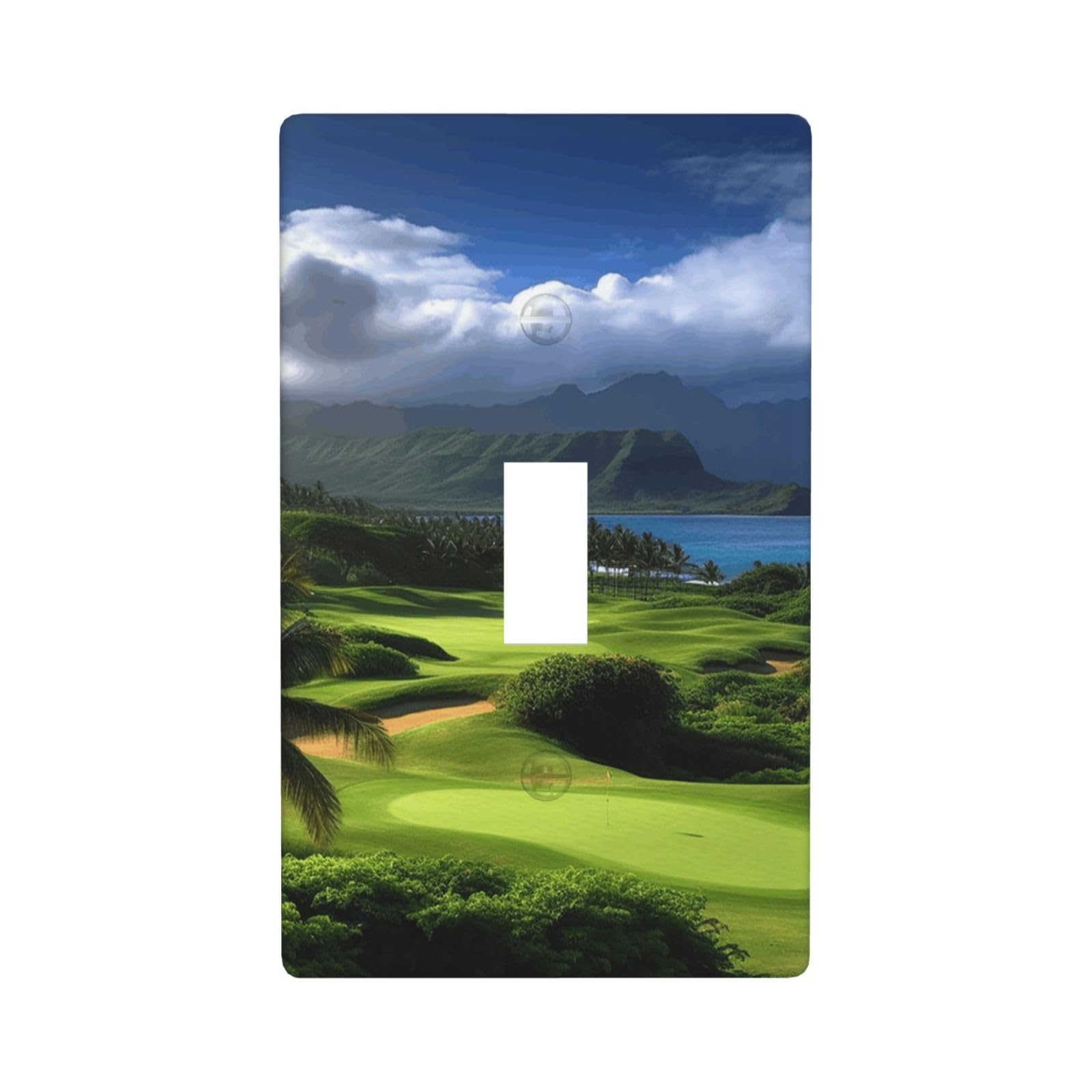 Decorator Wall Plate Cover Single Toggle Light Switch Cover Scenic Hawaii Golf Tropical Wallplates Blank Electrical Rocker Switch Plate Covers for Electrical Outlets Decorative 1 Gang 4.5" x 2.76"