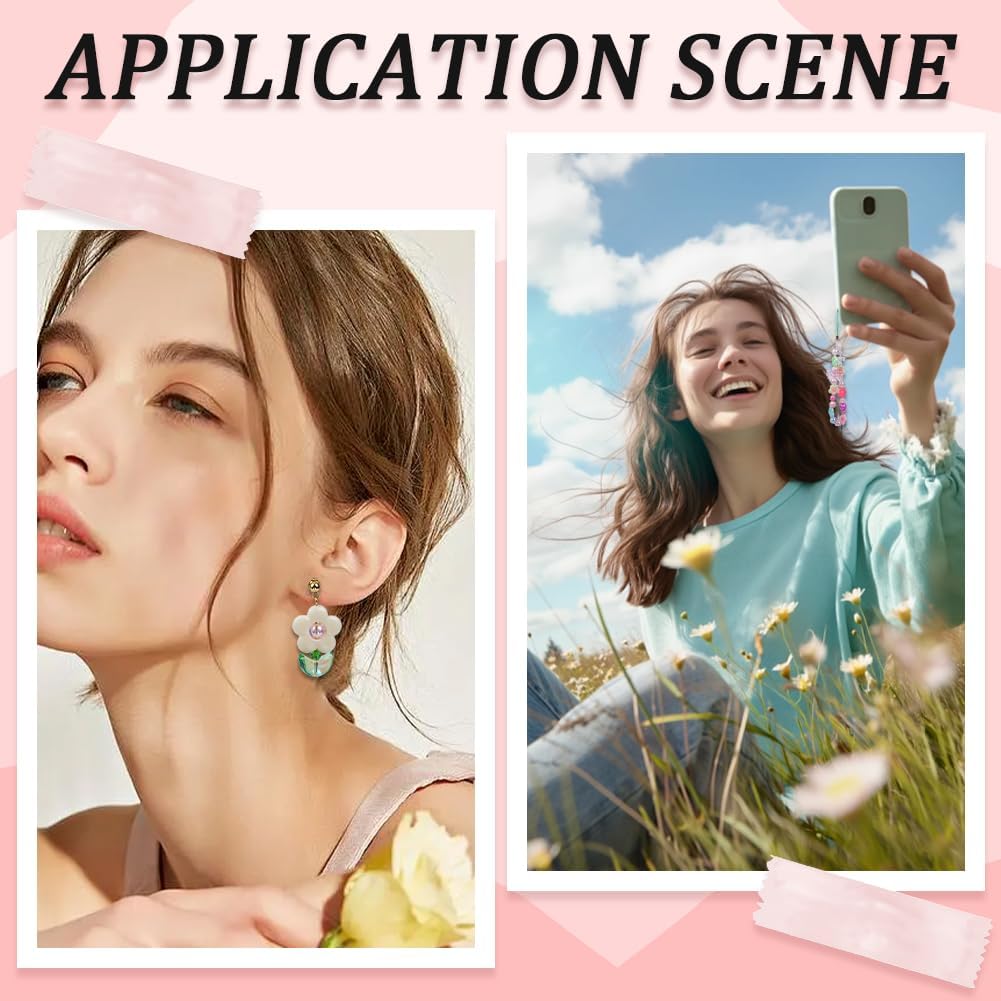 100Pcs Acrylic Flower Beads Hollow Flower Shaped Bead Spacers Opaque Colorful Mixed Color Floral Loose Bead for Jewelry Making Rainbow Bracelets Necklaces Earrings Supplies Adult - Image 5