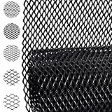 Ailunate 車 フロントグリル メッシュ 網 アルミ ネット 自動車用 バンパー グリルカバー 100cm×33cm (ブラック, 6x12mm)