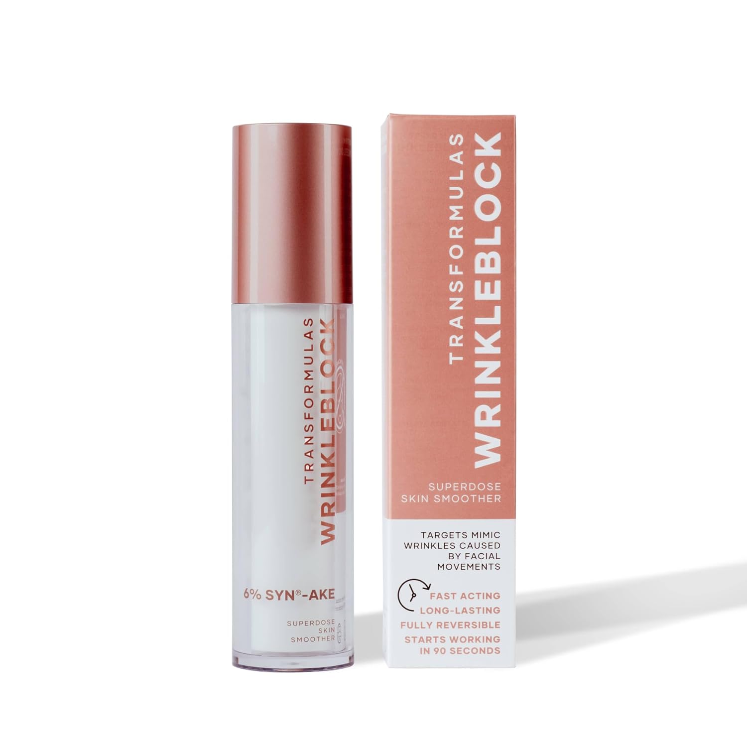 Transformulas Facefixers Wrinkle Block SuperDose Skin Smoother Anti-Ageing Treatment for Fine Lines, Crow’s Feet, Expression Wrinkles Hyaluronic Acid & Vitamin E, Vegan, Paraben & Cruelty Free 50ml