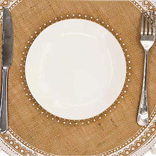 Capasin Round Placemats Set Of 4, Dining Winter Modern Dinner Braided Beige Boho Round Table And Fall Circle Placemats Boho Runner Kitchen Table Plate Mats Set Of 4 (White Ball) #TOP6