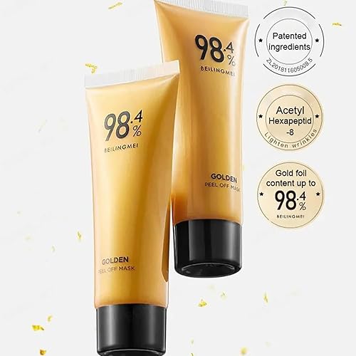 Miniatura 3 de NEWUREHO Paquete de 3 mascarillas faciales de oro 98.4 %, mascarilla exfoliante dorada para limpieza de puntos negros y poros, antienvejecimiento,