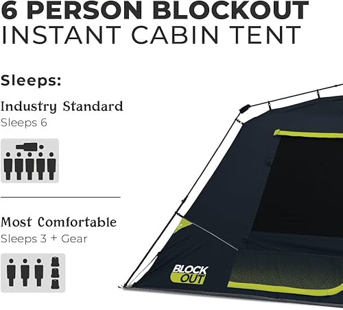 Miniatura 2 de CORE Blackout Instant Cabin Tent  Large Family Pop Up Dark Room Tent with Easy Camp Setup  Included Storage Pockets for Outdoor Camping Accessories