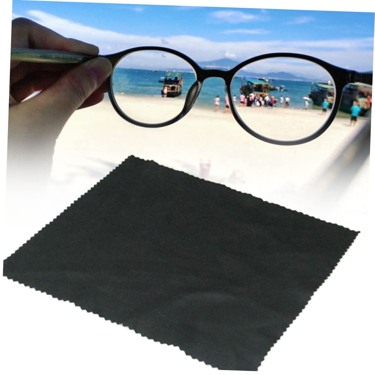 Healeved 10 Juegos Paño Limpio Para Lentes Kit De Limpieza De Gafas Para Lentes De Anteojos Limpiador De Gafas Desmaquillantes Black 100 Piezas X 10