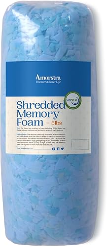 Miniatura 10 de Amorstra Relleno de espuma viscoelástica triturada de 10 libras, relleno de almohada, material de repuesto para puf, otomano, sofá, cama de perro,