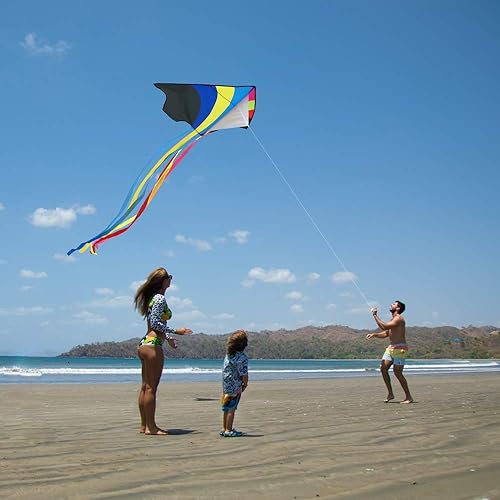 Miniatura 22 de Mint's Colorful Life Cometa Delta para niños y adultos, cometa extremadamente fácil de volar, las mejores cometas para principiantes