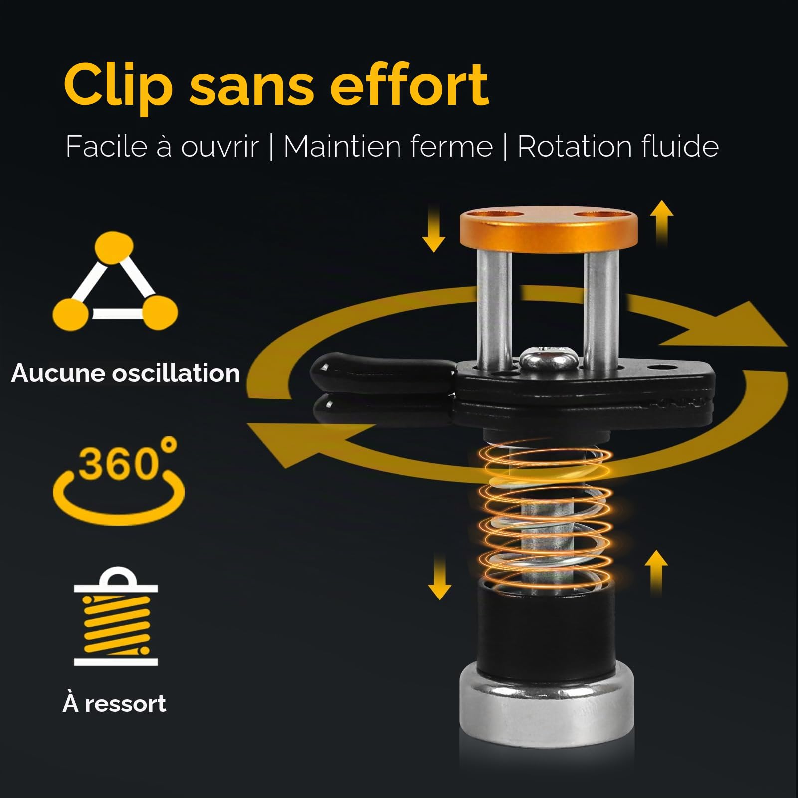 TOOLOUR ClampRex Troisième main pour makers – 3eme main soudure compacte avec pinces doubles,10 x 10 x 0,5 cm, base magnétique, sans retour ni marques – pour circuits, câbles, composants.