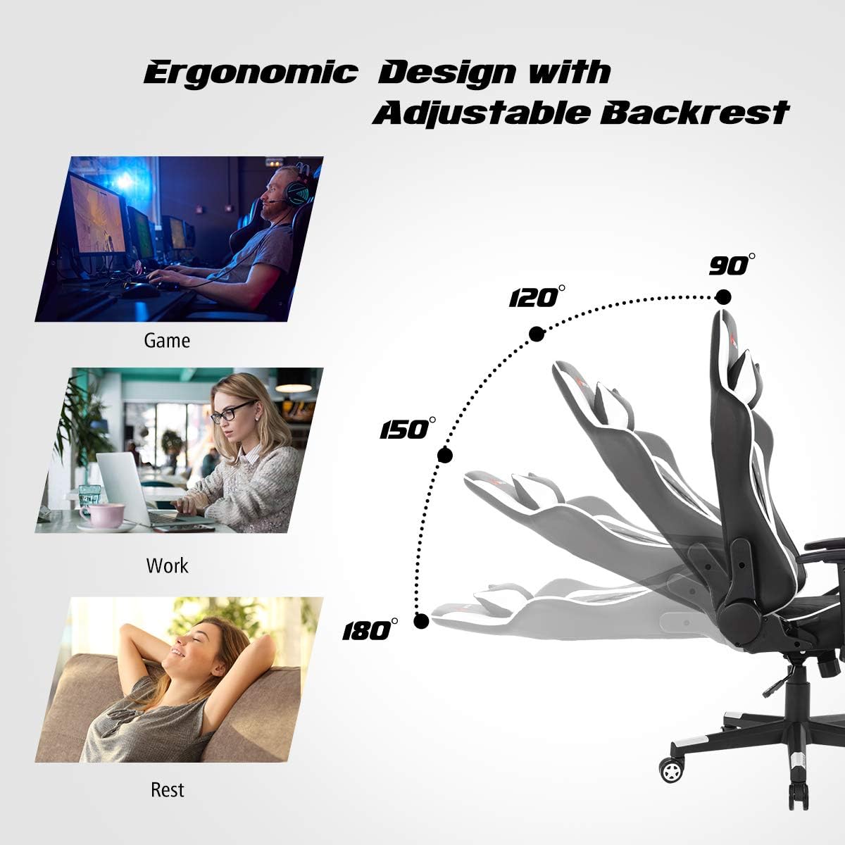 Goplus Gaming Chair Recline Angles