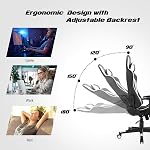 POWERSTONE Chaise de jeu, inclinateur de jeu avec accoudoirs réglables Massage Lombaire Oreiller Large Coussin Bureau ergonomique chaise informatique pour adultes, blanc