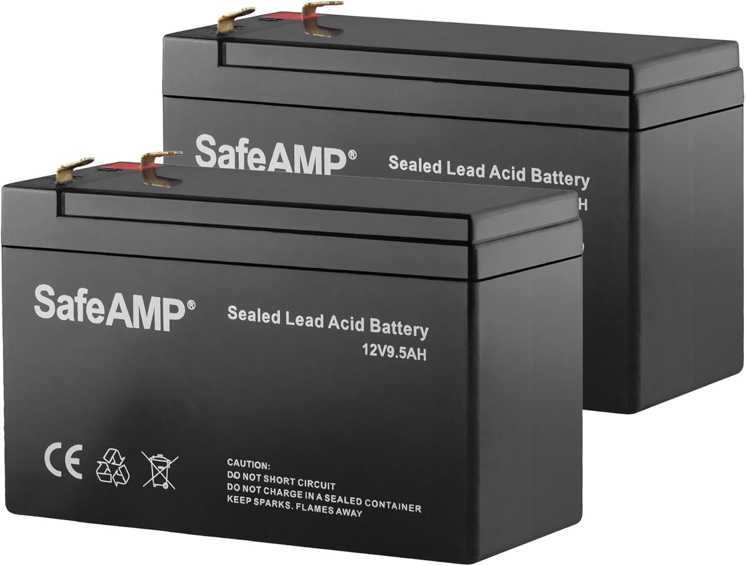 SafeAmp 12V 9.5Ah UPS Replacement Battery (2-Pack) – Compatible with CyberPower RB1290X2 for CP1500AVRLCD, CP1350AVRLCD, LX1500GU, BRG1350AVRLCD, BRG1500AVRLCD, CST150XLU – SLA Backup Battery