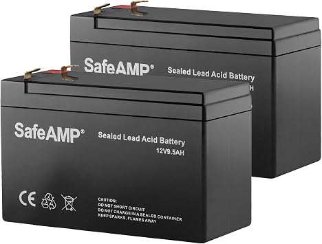 SafeAMP 12V 9.5Ah UPS Battery for CyberPower RB1290X2, 2-Pack | Fits compatible CP1500AVRLCD, CP1350AVRLCD, LX1500GU, BRG1350AVRLCD, BRG1500AVRLCD, and CST150XLU.