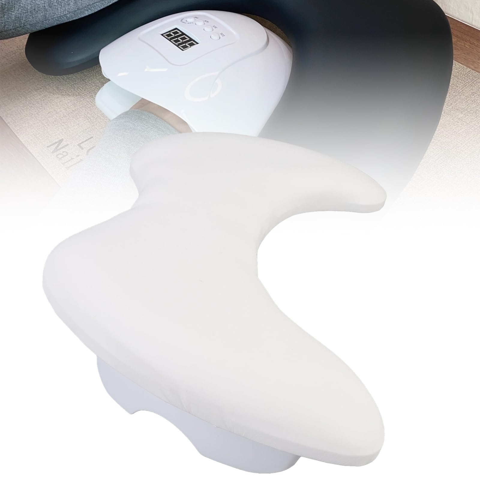 Repose-Main pour Manucure en Cuir PU, Accoudoir Détachable, Oreiller à Main en Forme de U avec Hauteur de Support pour Ongles, Confort et Précision pour la Technique des Ongles