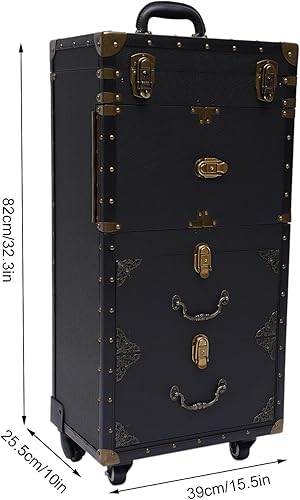 Miniatura 3 de CNCEST Equipaje para salón de belleza, estuche de tren de maquillaje con cerradura, organizador de herramientas de peluquería de belleza para spa,