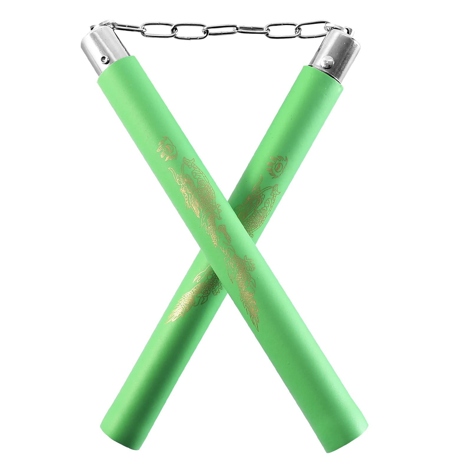 Portable Foam Nunchucks, Green Training Nunchakus Suitable for Kids & Beginners Practice and Training
