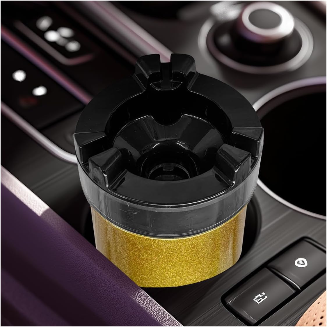 Craedli Smokeless Car Ashtray with Water Tank, Smell Proof Self-Extinguishing Stainless Steel Cigarette Ashtray for Cup Holder, Windproof Detachable Ash Holder Trash Can for Car Home Office(Silver)