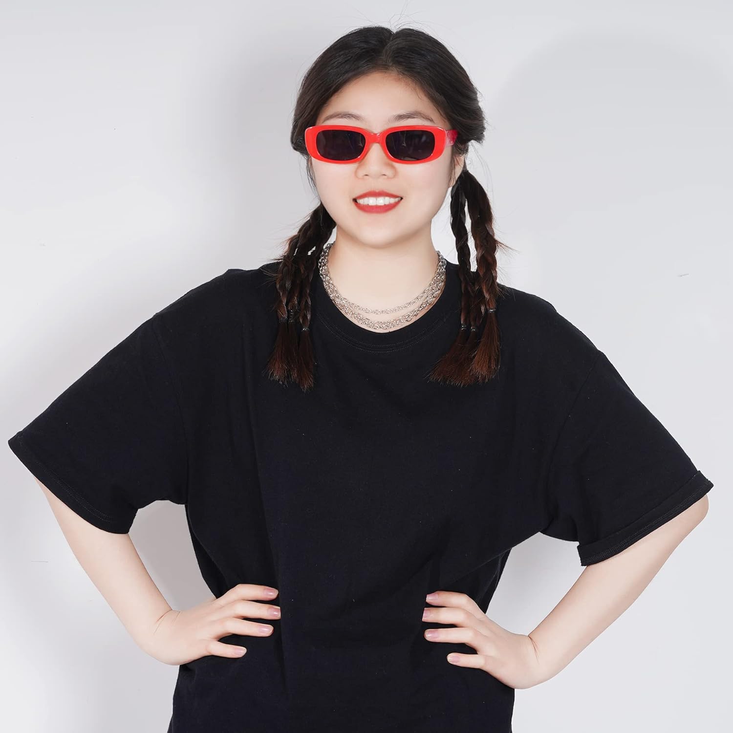 12 Pairs Rectangle Retro Sunglasses for Women Girls - 90s Colorful Vintage for Summer Party Favor - Image 6