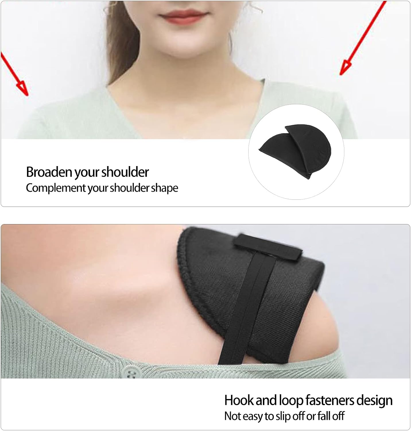 Ymiko Shoulder Pads, Shoulder Enhancer Sewing Supplies 1 Pair Breathable Sponge Pads Soft Sponge Shoulder Pads Anti Skid Thicken Shoulder Pads Sewing Set in Shoulder Pads for Blazer T-Shirt Clothes
