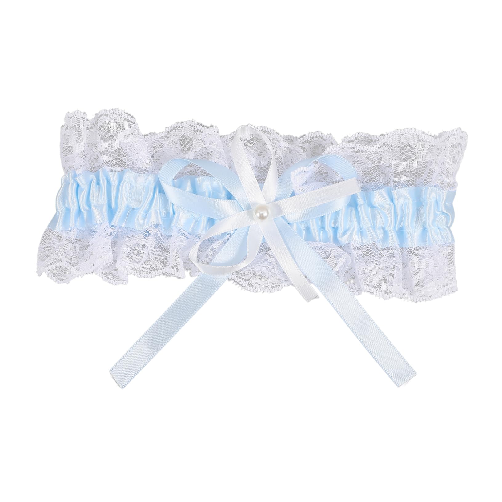 minkissy 5 Pezzi anello giarrettiera sposa per il del matrimonio anelli per le gambe per giarrettiera in pizzo da sposa giarrettiera matrimonio sposa stoffa Sky-blue